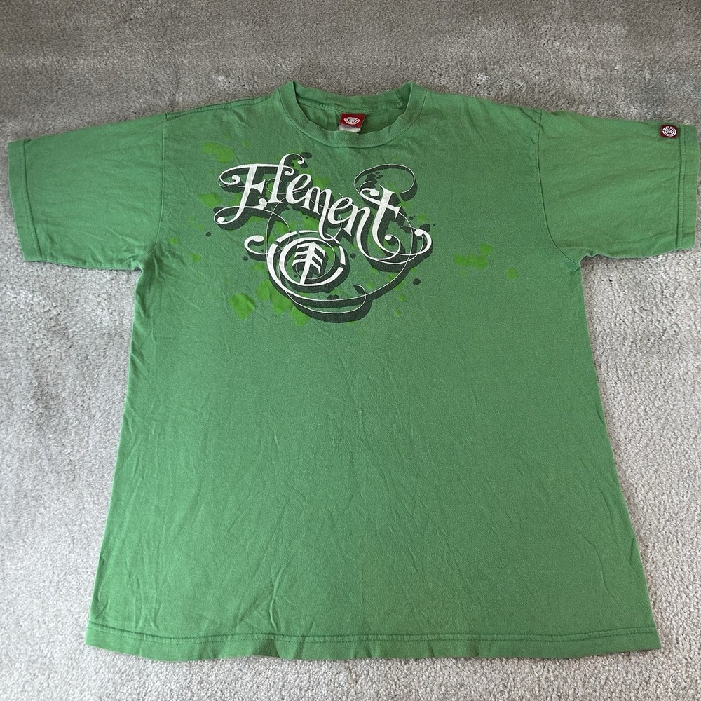 Vintage Y2K Element Skateboarding Nature Skater Logo Graphic T-Shirt Size Large